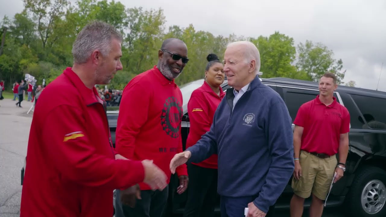 President Biden joins the UAW picket line in Wayne County, Michigan