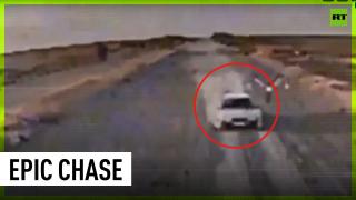 Lada-driving soldier miraculously evades suicide drone