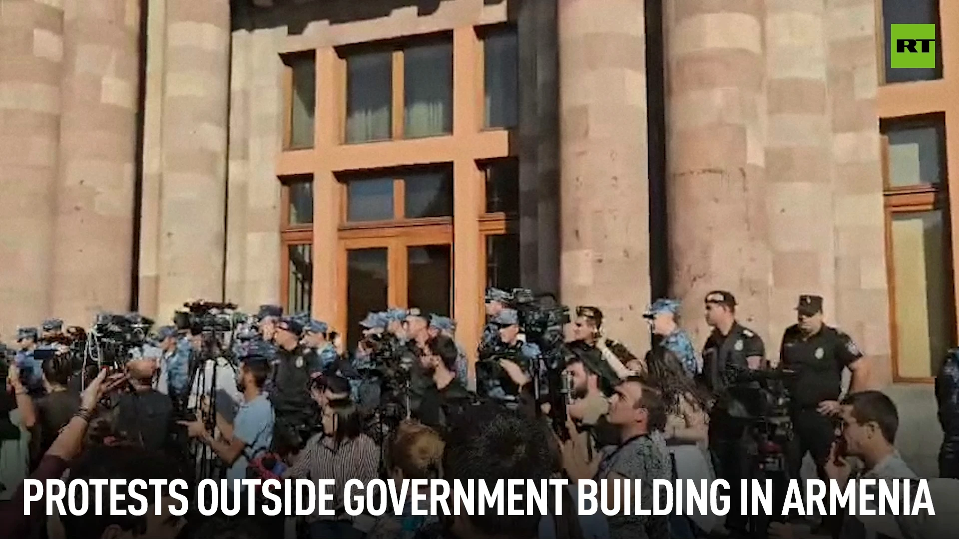 Protests outside government building in Armenia