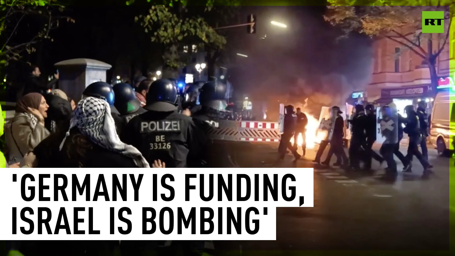 Сlashes erupt at Berlin rally following Gaza hospital attack