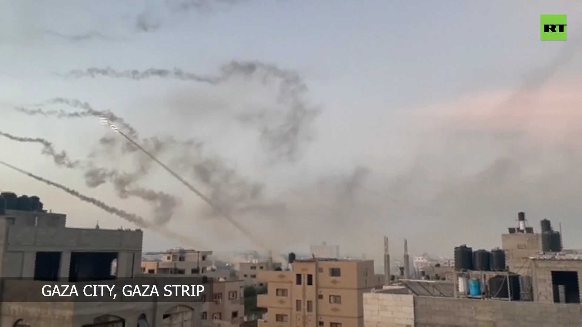 Dozens of rockets fired from Gaza towards Israel