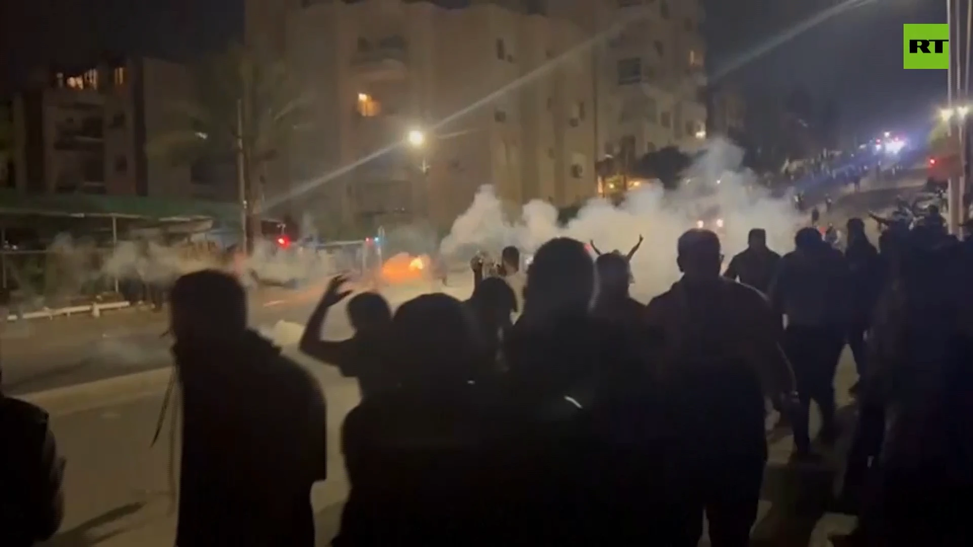 Tear gas deployed as crowd in Jordan decries Gaza hospital blast