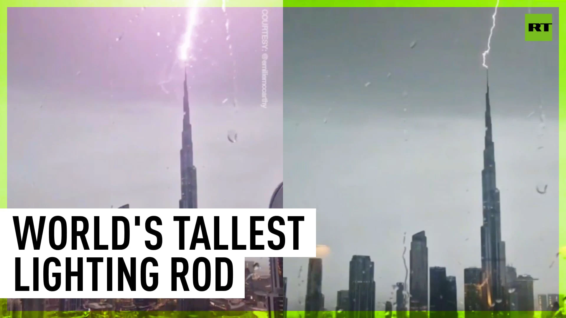 Thor, is that you? | Lightning strikes Burj Khalifa