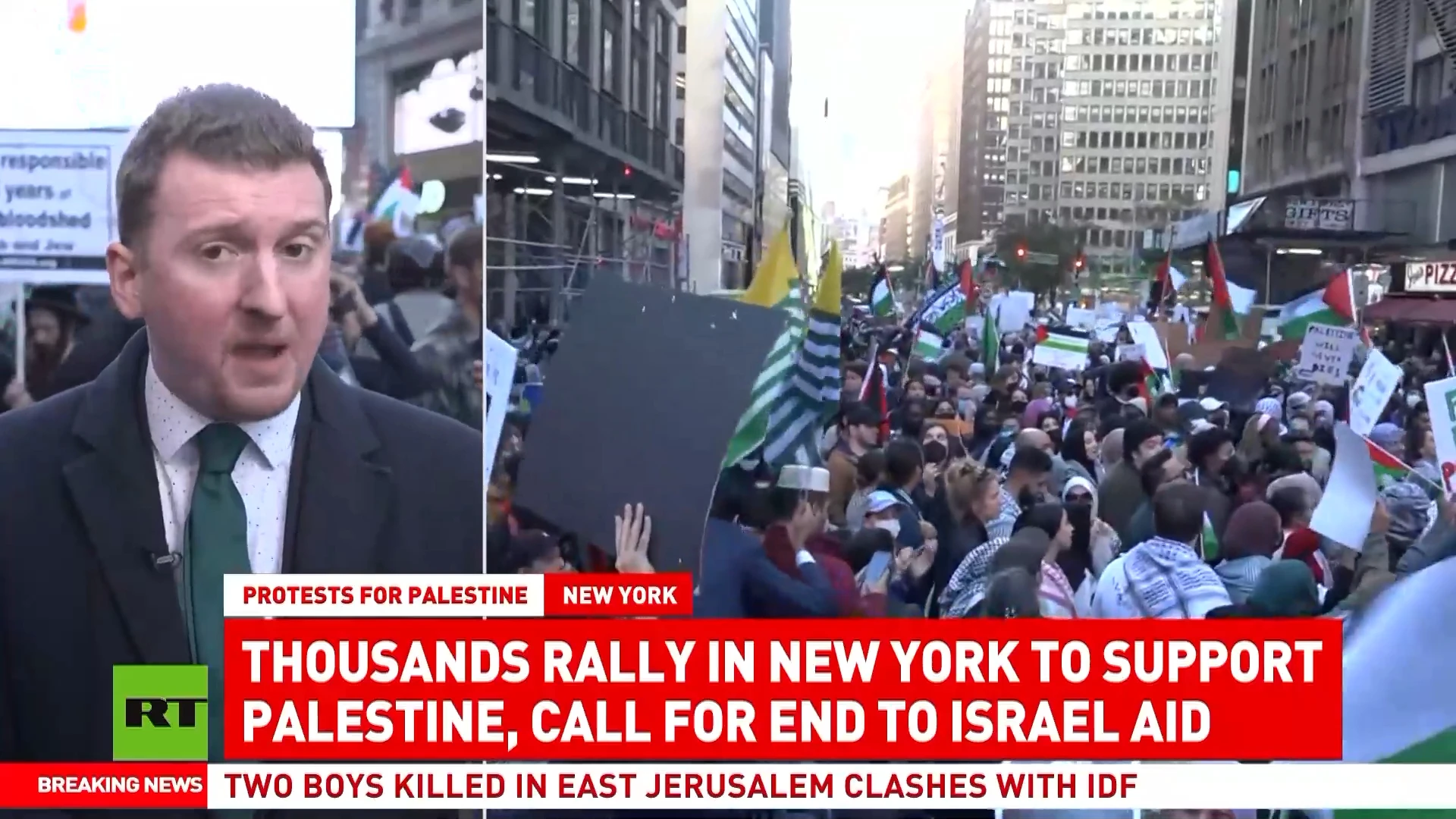 Thousands rally in NYC to support Palestine, call for end of aid to Israel