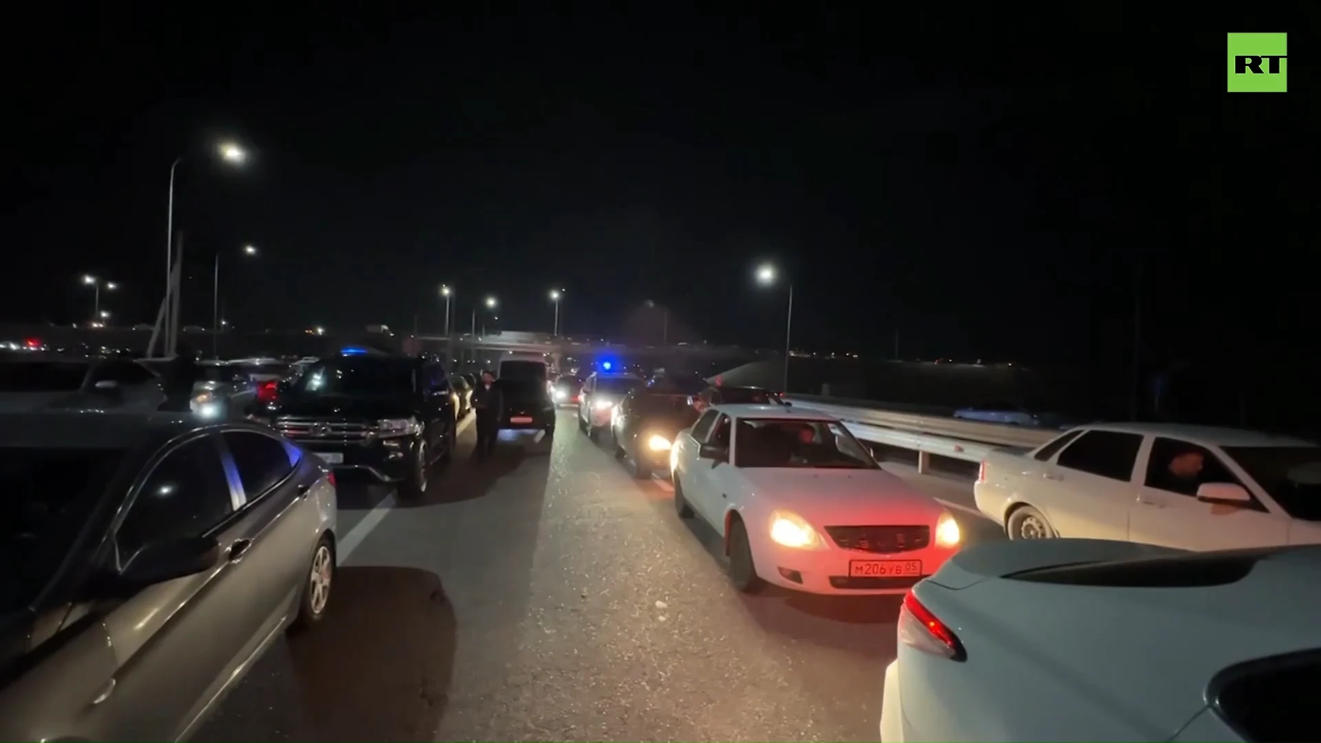 Dozens of cars stuck in traffic near Makhachkala airport gripped by protests