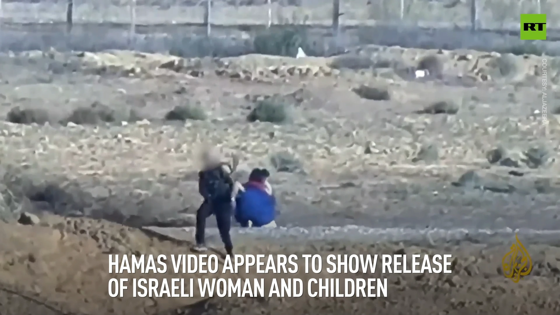 Hamas video appears to show release of Israeli woman and children