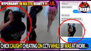 [+16] CHICK CAUGHT CHEATING ON CCTV WHILE BOYFRIEND WAS AT WORK.. (USA)