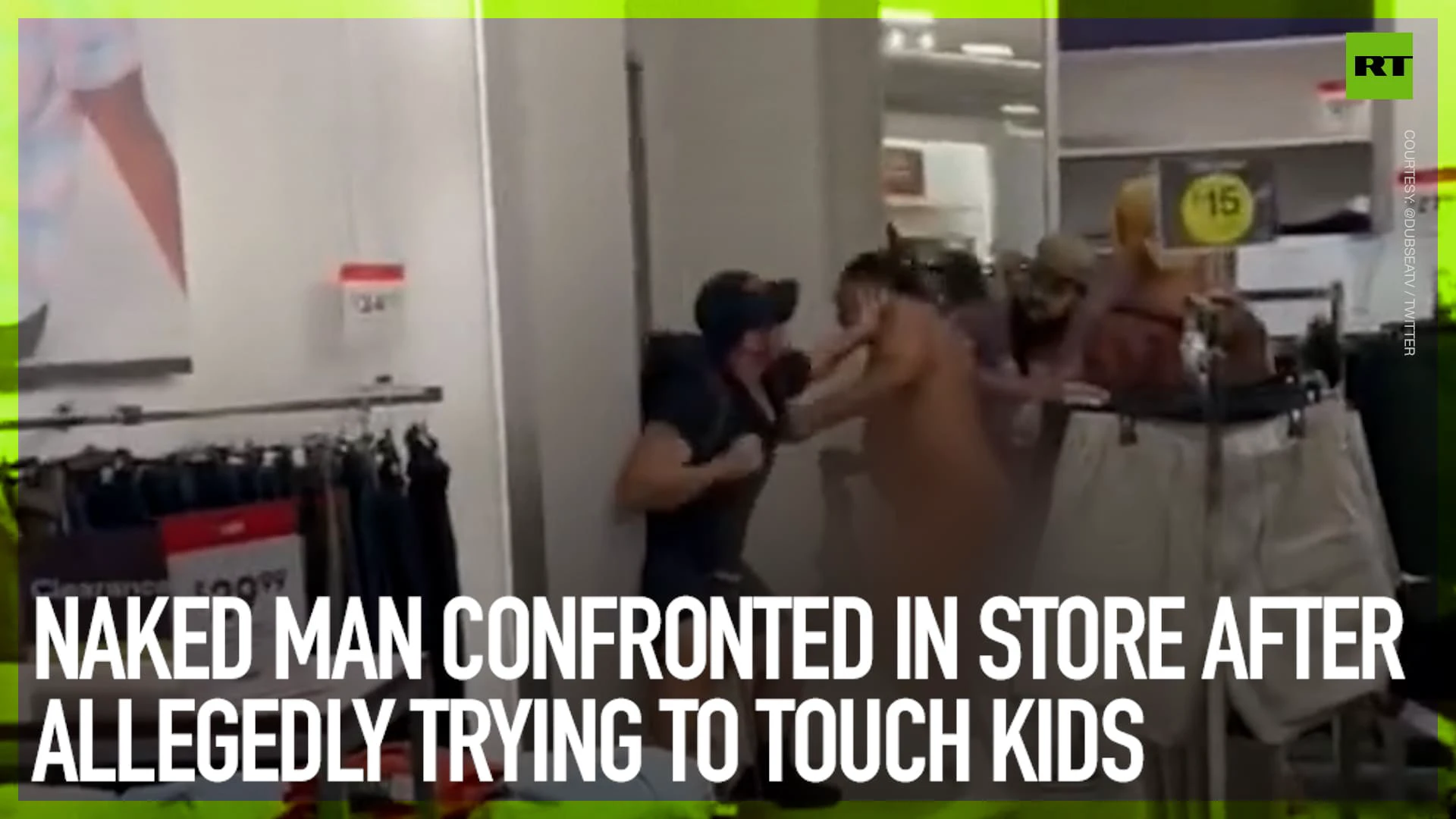 Naked man confronted in store after allegedly trying to touch kids