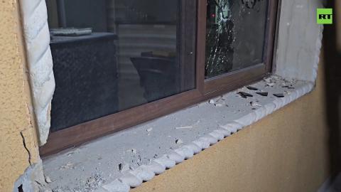 Houses damaged by reported Israeli shelling of disputed Shebaa Farms
