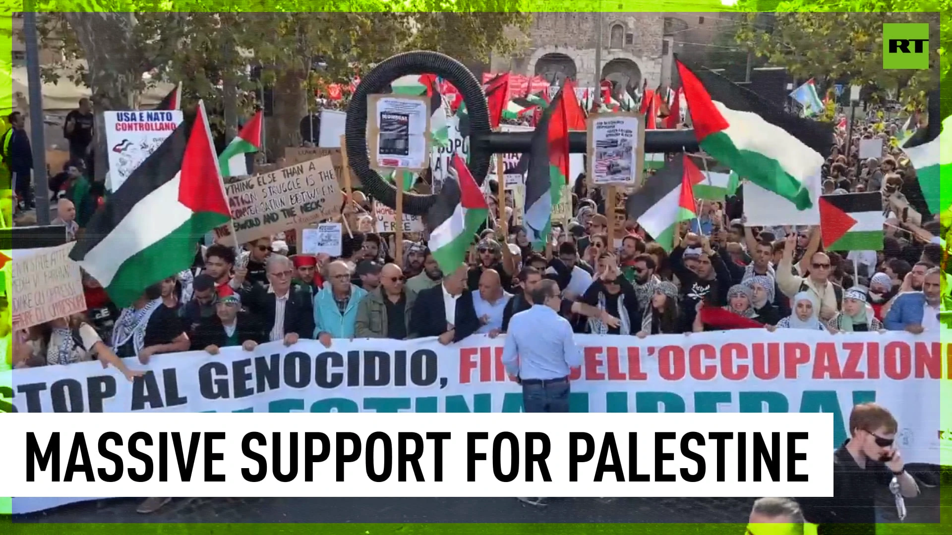 Thousands take part in pro-Palestine rally in Rome