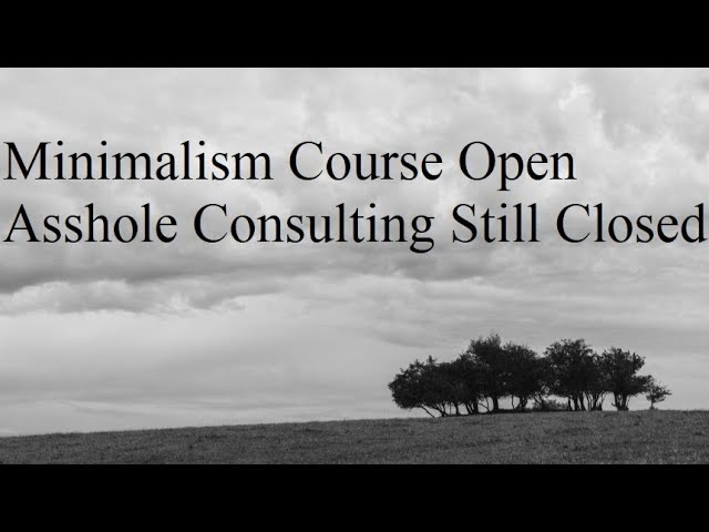 Minimalism Course & Asshole Consulting Status