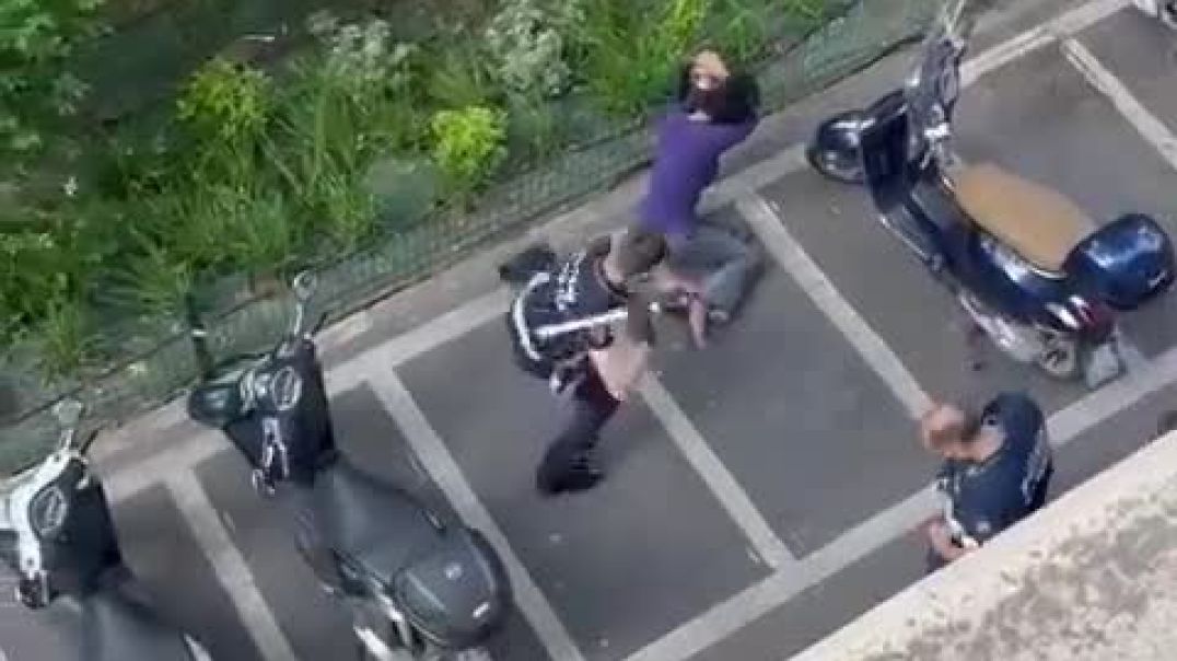 Tranny getting arrested after exposing himself to children.