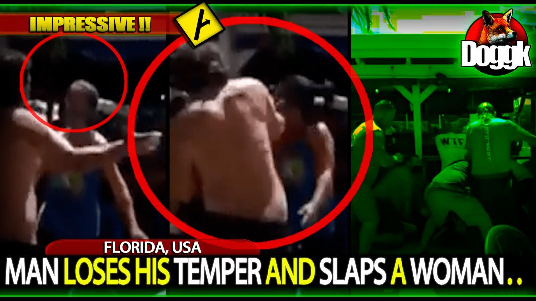 MAN LOSES HIS TEMPER AND SLAPS A WOMAN.. (FLORIDA, USA)