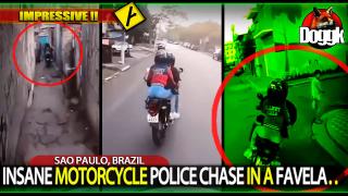 INSANE MOTORCYCLE POLICE CHASE IN A FAVELA.. (SAO PAULO, BRAZIL)