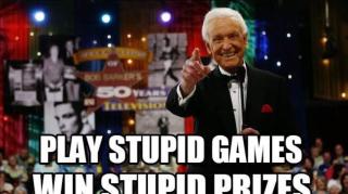 WOMEN PLAYS A STUPID GAME AND WINS A STUPID PRIZE