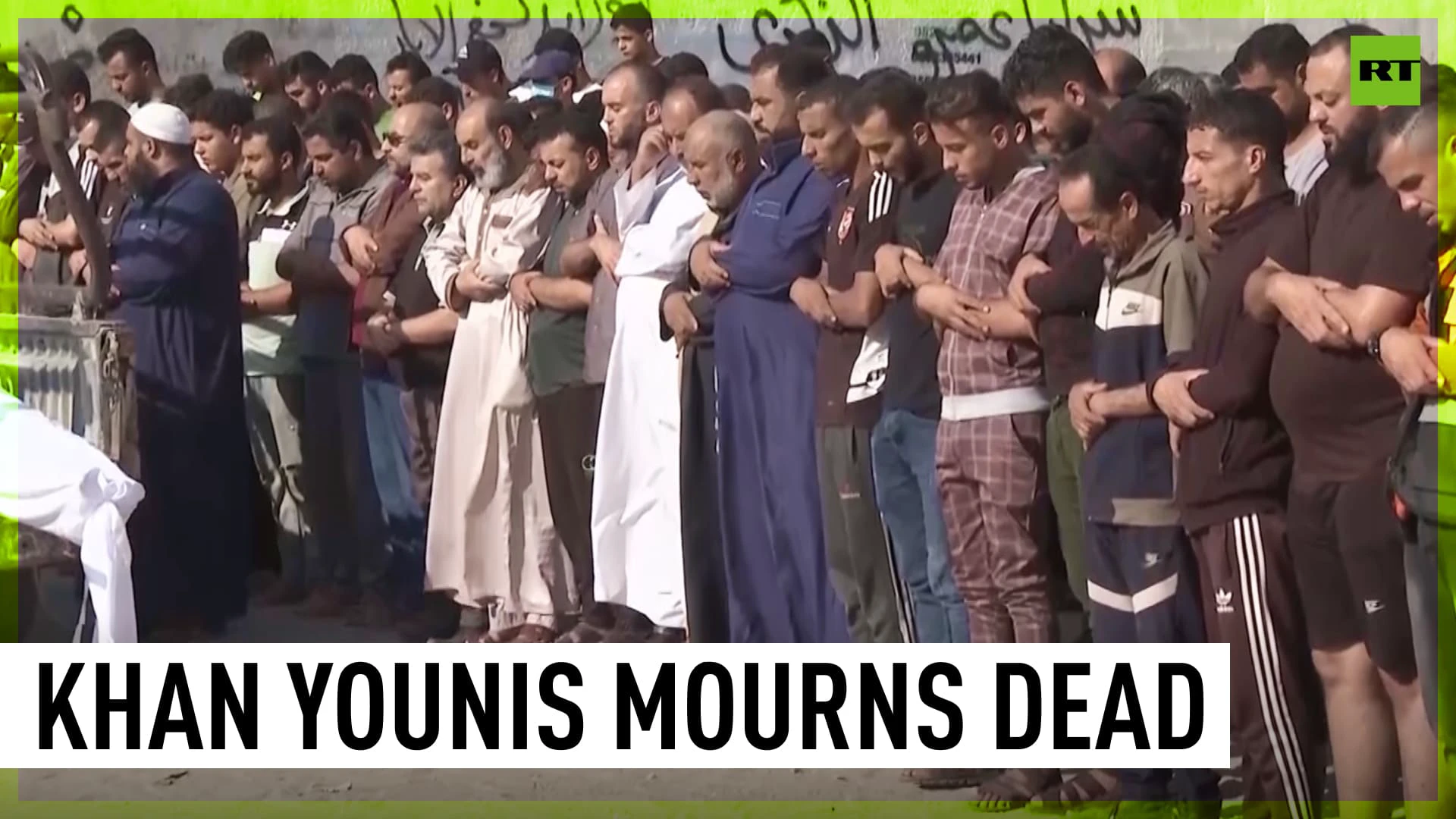 Citizens of Khan Younis mourn victims of Israeli airstrike on Gaza