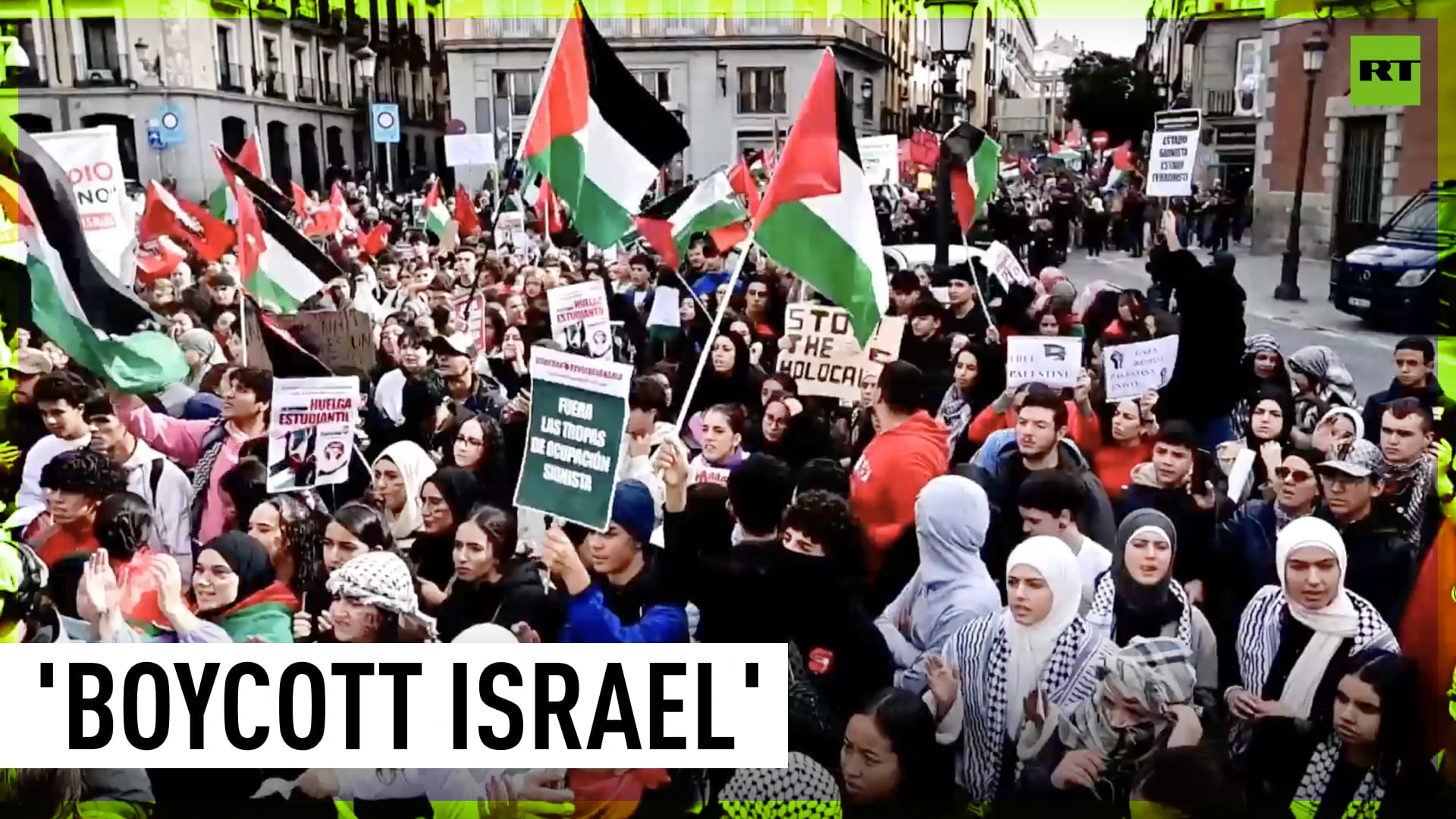 'Stop Gaza genocide!' | Thousands of Barcelona students march for Palestine