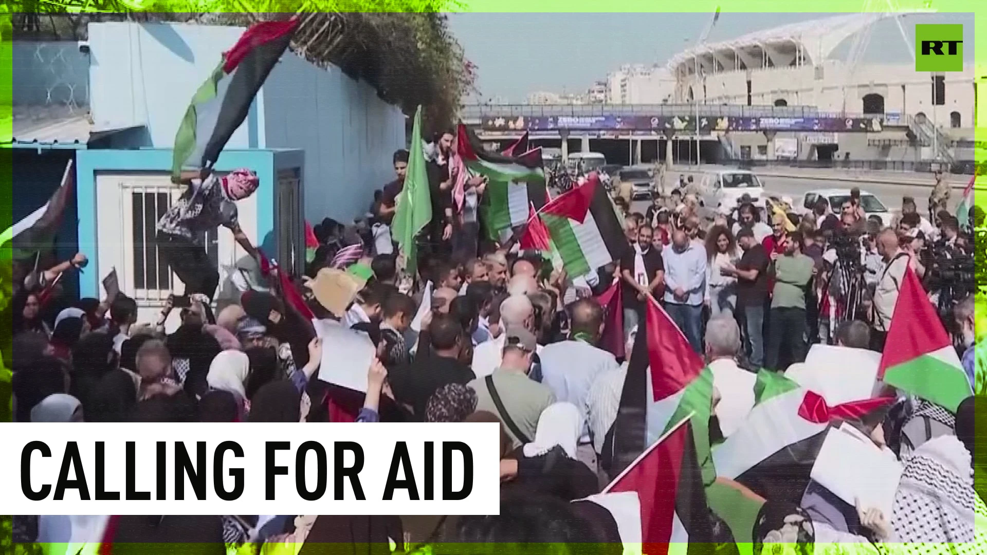 Protesters in Lebanon rally for more aid to be delivered to Gaza