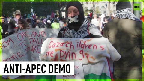 Protesters march for Gaza ceasefire during APEC summit in San Francisco
