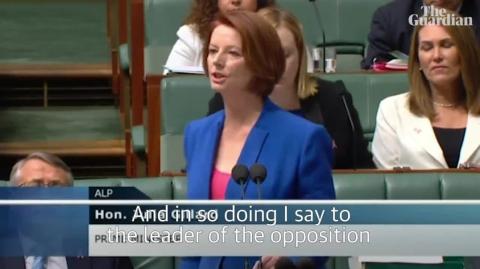 Tony Abbot, father, macho ex PM, took swipes at ex PM Julia Gillard - who is childless and on the rags.