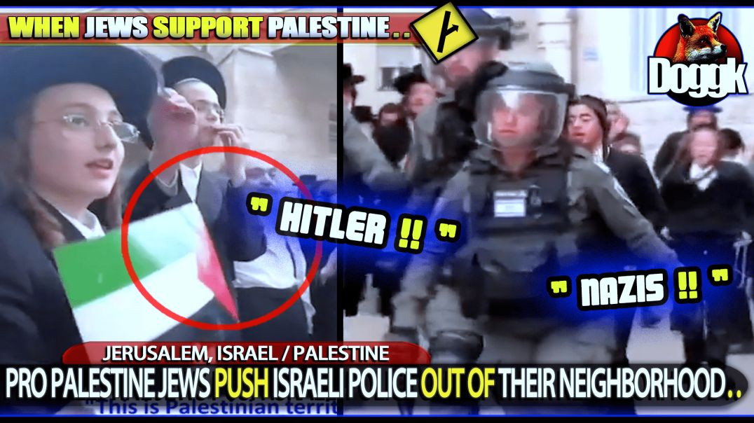 PRO PALESTINE JEWS PUSH ISRAELI POLICE OUT OF THEIR NEIGHBORHOOD.. (JERUSALEM, ISRAEL/PALESTINE)