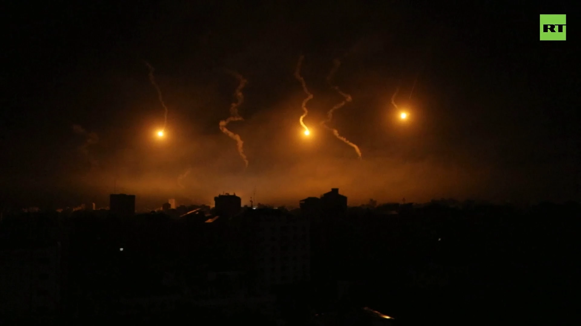 Dozens of flares launched over Gaza as IDF ground op continues