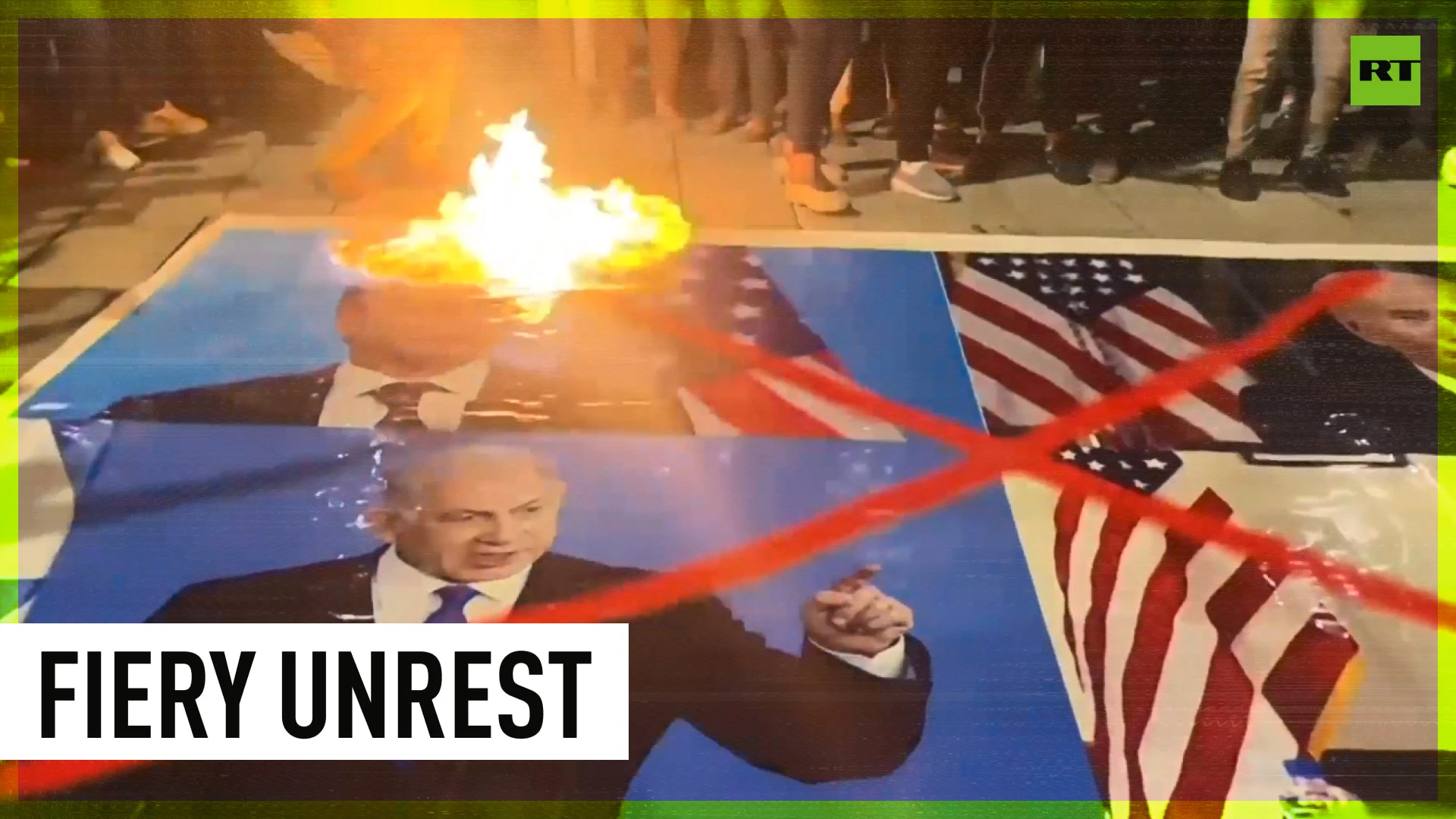 Iraqis burn portraits of Biden and Netanyahu