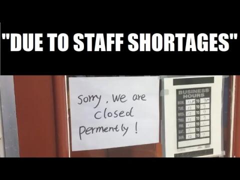 Paper Signs on Restaurant Doors