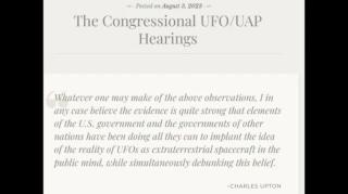 The Congressional UFO UAP Hearings (Jeffrey Nyquist)