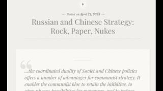 Russian and Chinese Strategy  Rock, Paper, Nukes (Jeffrey Nyquist)