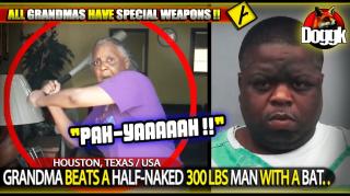 GRANDMA BEATS A HALF-NAKED 300 LBS MAN WITH A BAT.. (HOUSTON, TEXAS / USA)