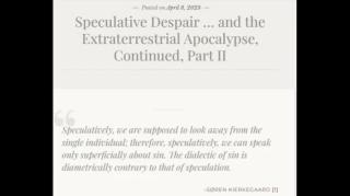 Speculative Despair … and the Extraterrestrial Apocalypse, Continued, Part II (Jeffrey Nyquist)