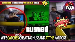 WIFE CATCHES CHEATING HUSBAND AT THE KARAOKE.. (BRAZIL)