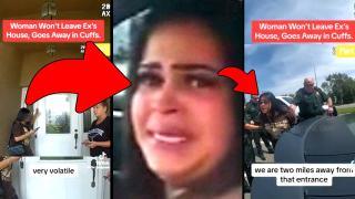 Woman Won't Leave Ex's House So She Gets Cuffed By Cops!