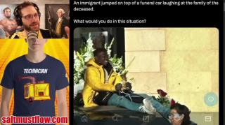 Illegal Alien Jumps on Funeral Car &amp;amp; Laughs at Family of the Deceased