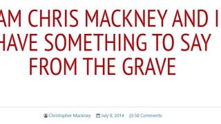 Chris Mackney's Suicide Letter