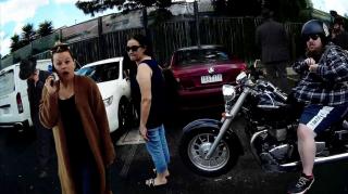 senior citizen stalker waiting for the target-