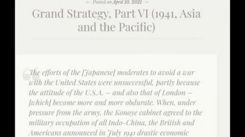 Grand Strategy, Part VI (1941, Asia and the Pacific) (Jeffrey Nyquist)