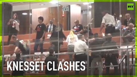 Families of Hamas hostages interrupt Knesset session