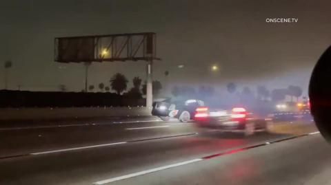 CAUGHT ON CAMERA Multi-Car Freeway Wreck -RAW FOOTAGE- Los Angeles