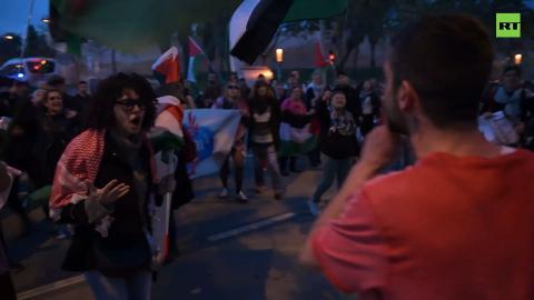 Scuffles erupt at protest against Israeli basketball team in Barcelona