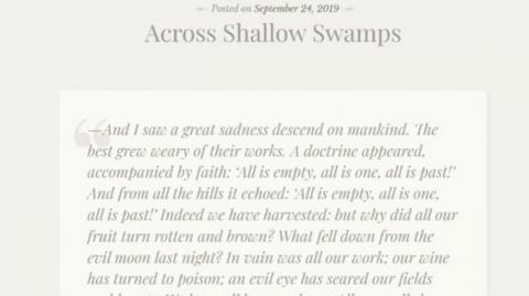 Across Shallow Swamps (Jeffrey Nyquist)