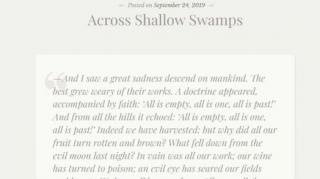 Across Shallow Swamps (Jeffrey Nyquist - September 24, 2019)