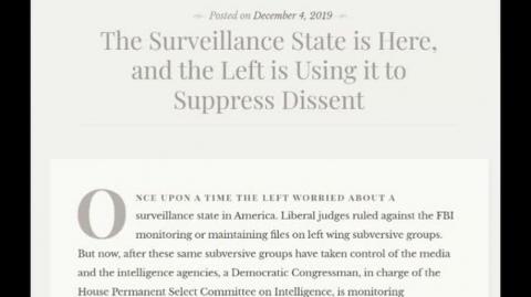 The Surveillance State is Here, and the Left is Using it to Suppress Dissent (Jeffrey Nyquist)