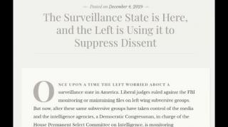 The Surveillance State is Here, and the Left is Using it to Suppress Dissent (Jeffrey Nyquist)