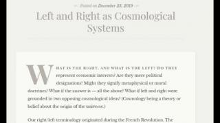 Left and Right as Cosmological Systems (Jeffrey Nyquist)