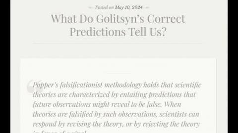 What Do Golitsyn’s Correct Predictions Tell Us ? (Jeffrey Nyquist)