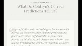 What Do Golitsyn’s Correct Predictions Tell Us ? (Jeffrey Nyquist)