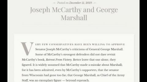 Joseph McCarthy and George Marshall (Jeffrey Nyquist)