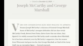 Joseph McCarthy and George Marshall (Jeffrey Nyquist)